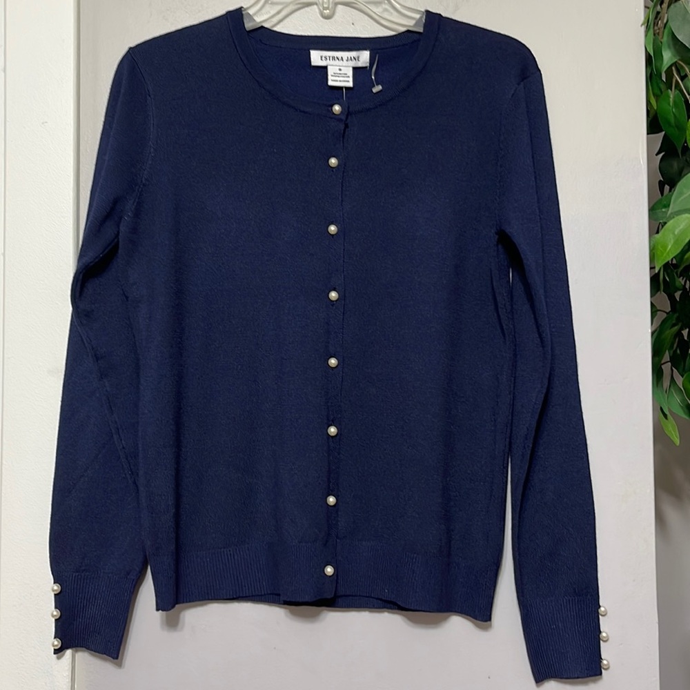 Estrna Jane navy blue cardigan size small